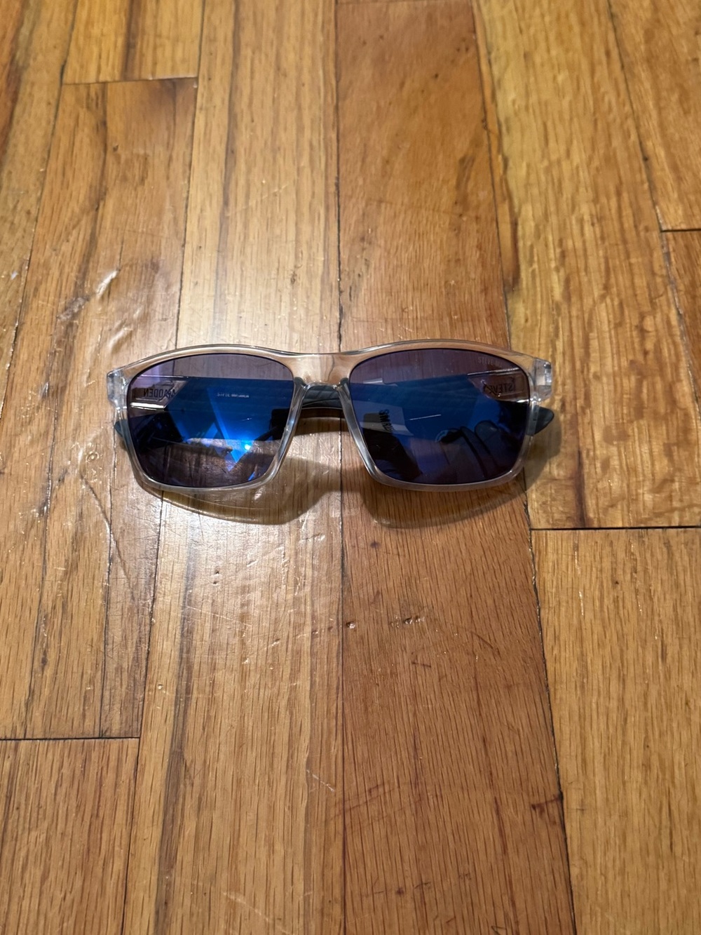 Steve Madden Clear Frame Blue Lens Men’s Sunglasses
